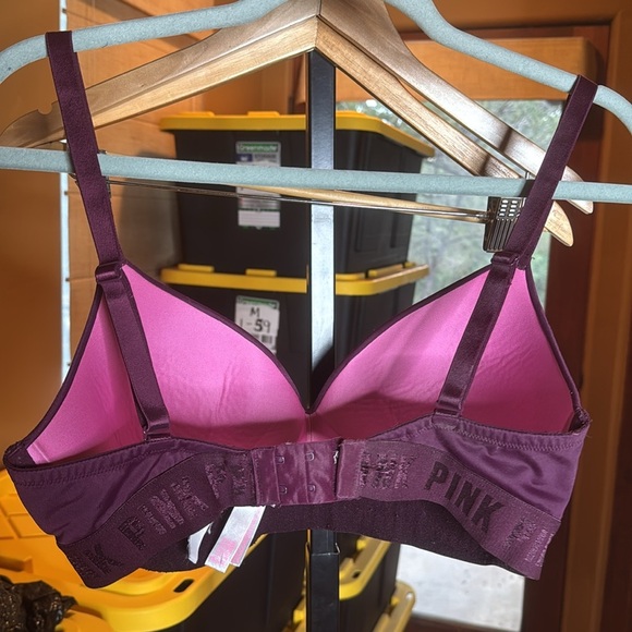 PINK Victoria's Secret Wear Everywhere Wireless Lightly Lined Bra Purple Sz 36D - Picture 7 of 9